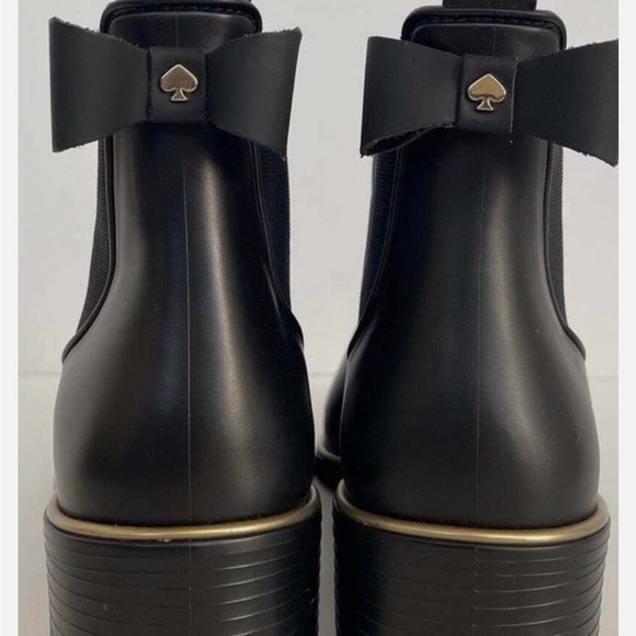 Kate Spade black with gold trim size 11 ankle rain boots - Picture 10 of 11